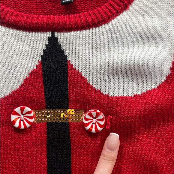 Vintage Y2K Mrs claus elf ugly Christmas sweater dress S holiday festive cozy - Picture 10 of 10